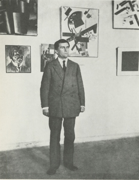 File:Kazimir Malevich with his paintings in Leningrad 1924.jpg