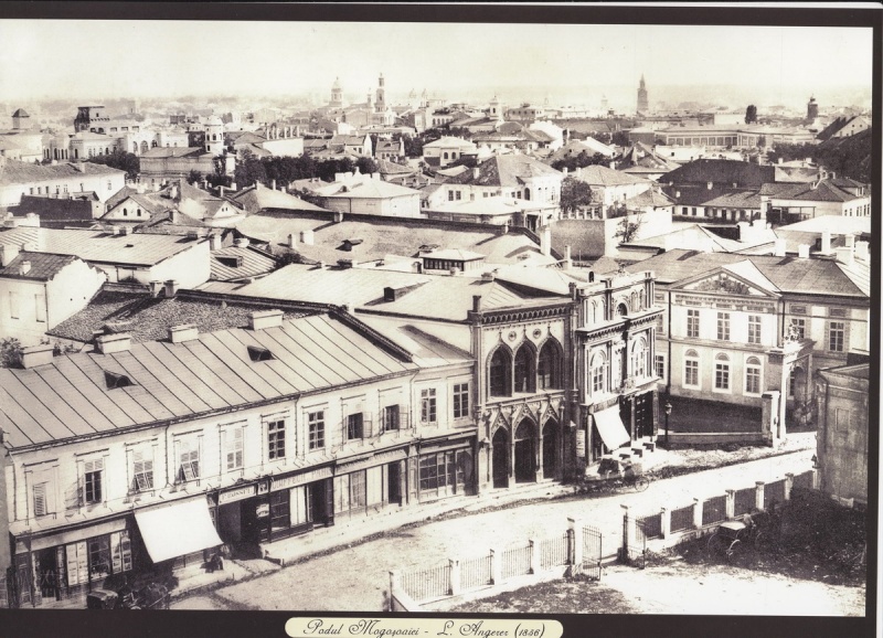 File:Ludwig Angerer 1856 Podul Mogosoaiei Vedere panoramica de pe Teatrul National a Bucurestiului.jpg