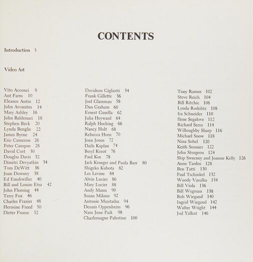 Schneider Ira Korot Beryl eds Video Art An Anthology 1976 contents 1.jpg