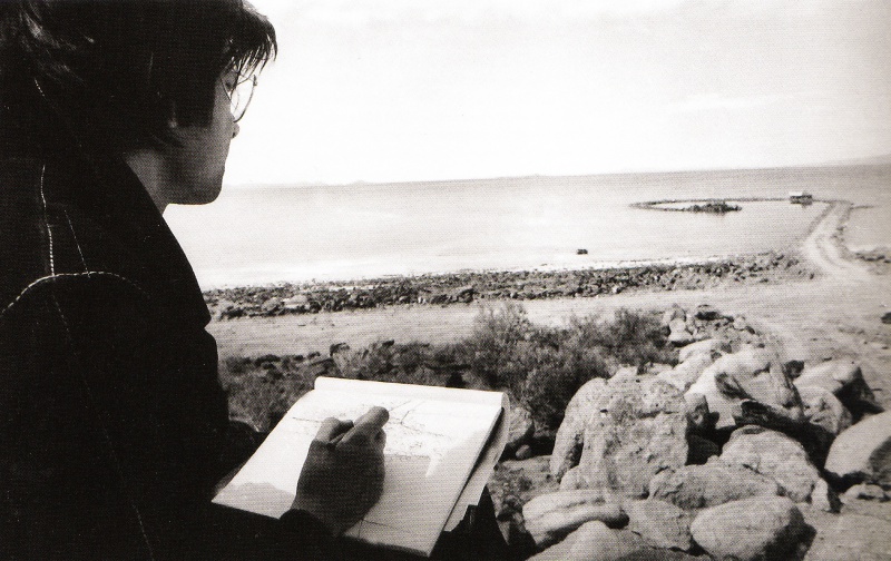 File:Robert Smithson building Spiral Jetty 1970.jpg